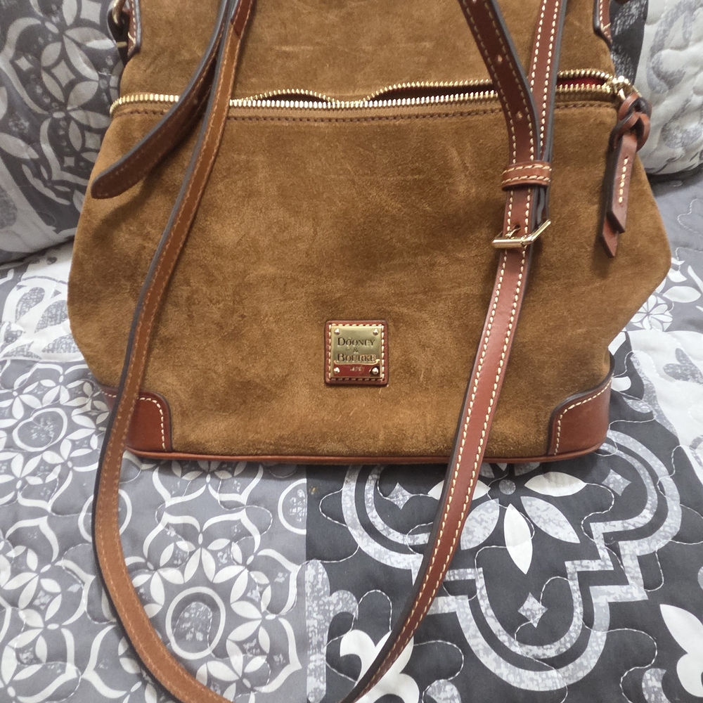 Dooney & Bourke Brown Suede Shoulder Bag